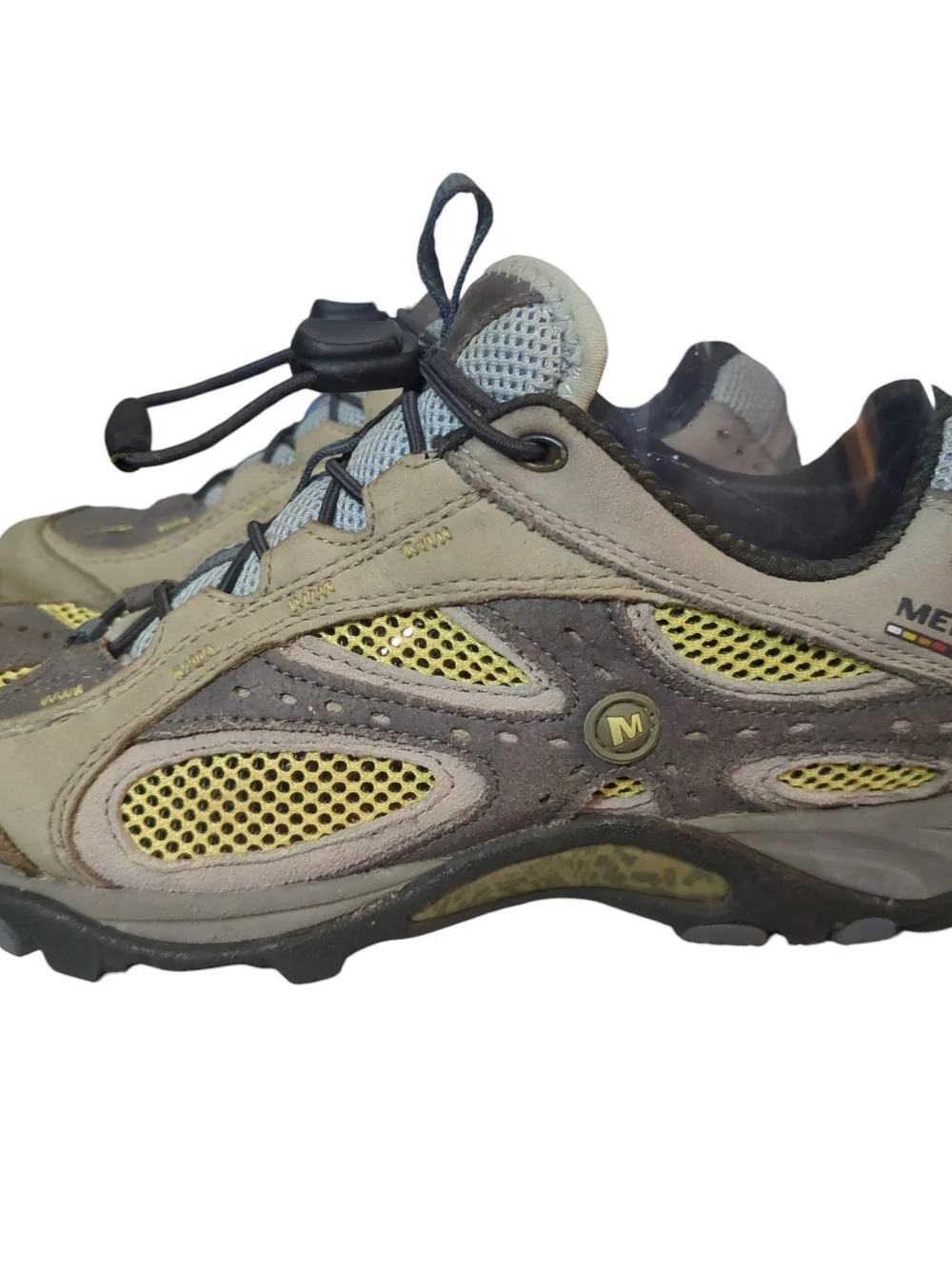 Merrell Continuum Women’s Hiking Trail Shoes Size 7 Brown Yellow Vibram Retro